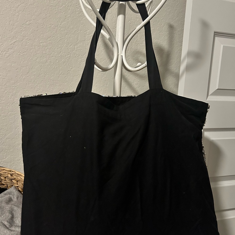 PINK oversized tote with sequins - Picture 2 of 2